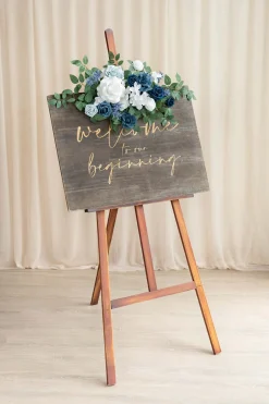 Flexible Combo Set Flower Sign Decor in Dusty Blue & Navy Blue