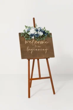 Flexible Combo Set Flower Sign Decor in Dusty Blue & Navy Blue