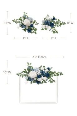 Flexible Combo Set Flower Sign Decor in Dusty Blue & Navy Blue