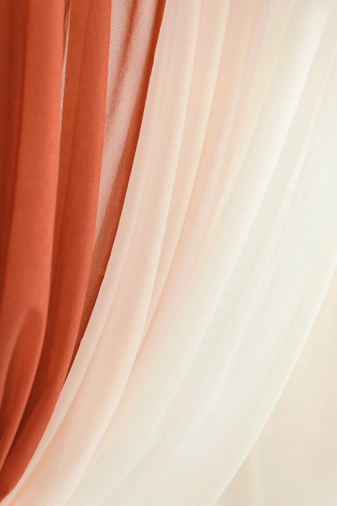 Flower Arch Decor with Drapes in Sunset Terracotta