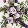Flower Arch Decor with Drapes in Lilac & Gold