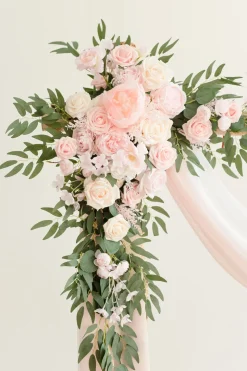Flower Arch Decor with Drapes in Blush & Cream | Clearance