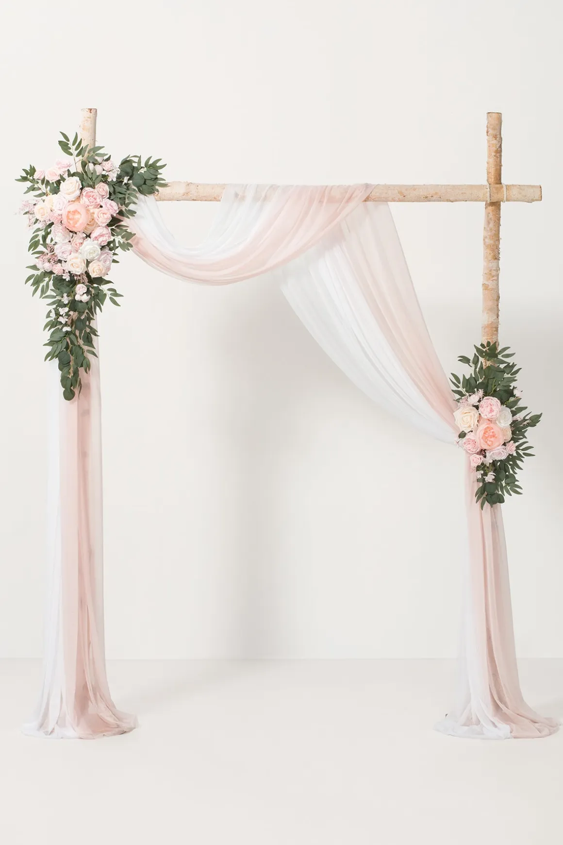 Flower Arch Decor with Drapes in Blush & Cream | Clearance
