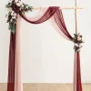 Flower Arch Decor with Drapes in Romantic Marsala
