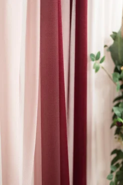 Flower Arch Decor with Drapes in Romantic Marsala