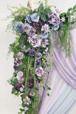 Flower Arch Decor with Drapes in Ethereal Purple Dream | Clearance