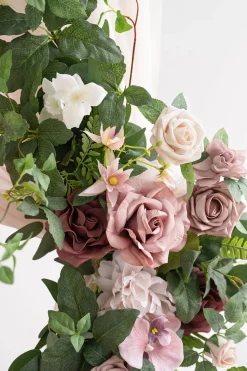 Flower Arch Decor with Drapes in Dusty Rose & Mauve | Clearance