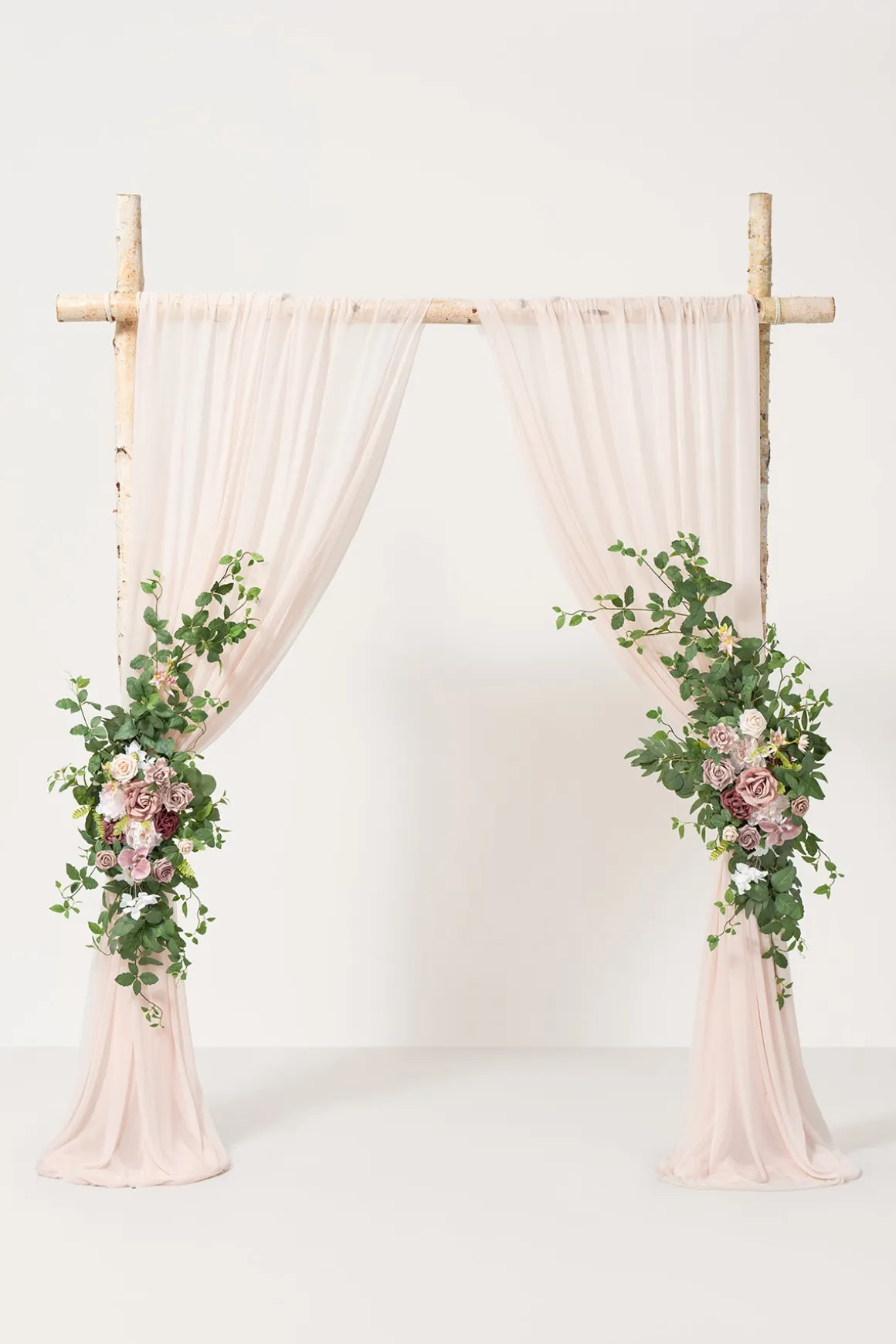 Flower Arch Decor with Drapes in Dusty Rose & Mauve | Clearance