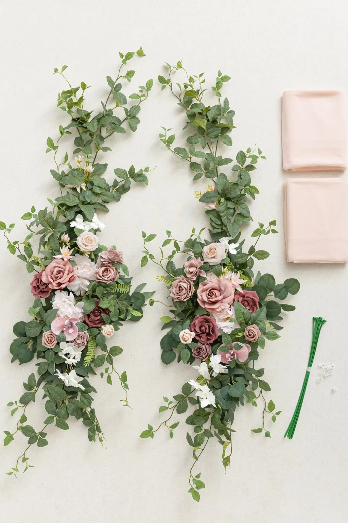 Flower Arch Decor with Drapes in Dusty Rose & Mauve | Clearance