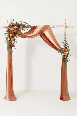 Flower Arch Decor with Drapes in Caramel & Burnt Orange | Clearance