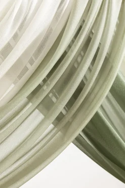 Flower Arch Decor with Drapes in White & Sage | Clearance