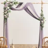 Flower Arch Decor with Drapes in Lilac & Sage Purple