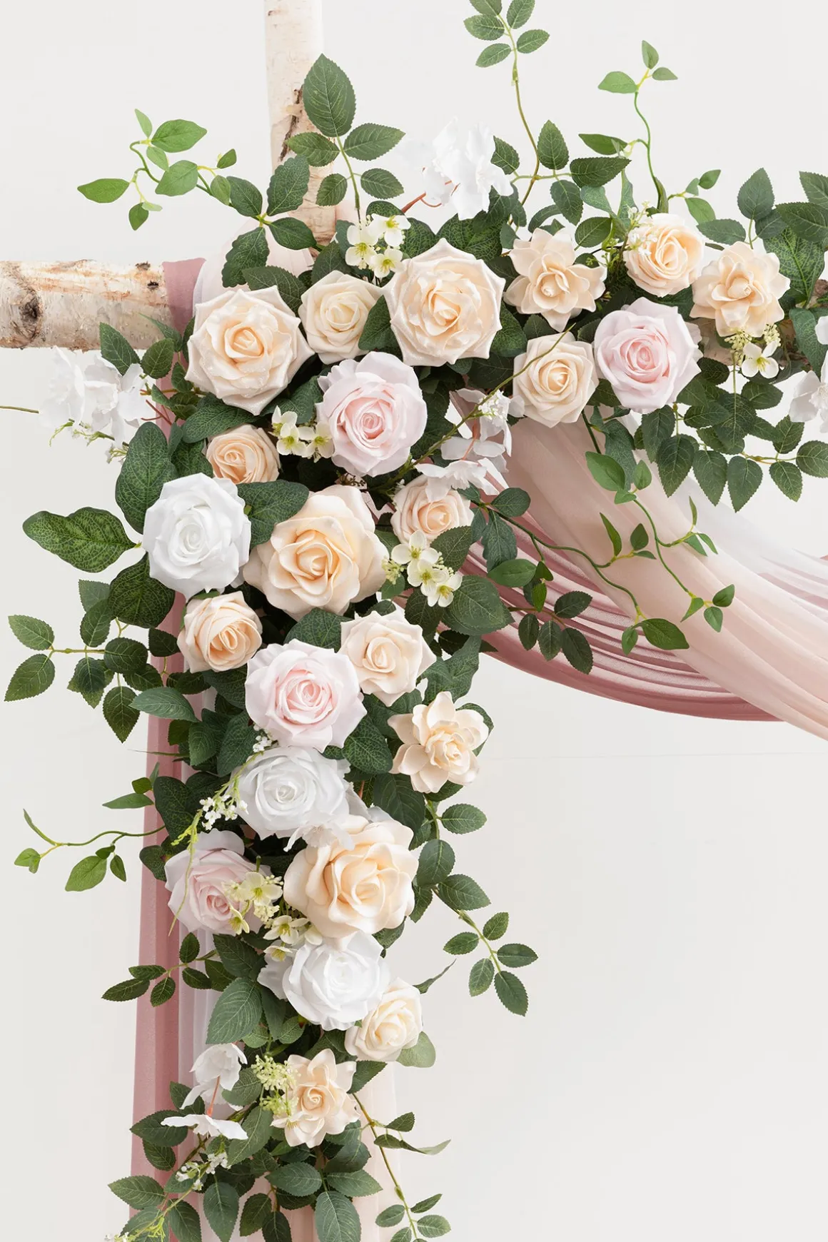 Flower Arch Decor with Drapes in Blush & Cream | Clearance