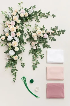 Flower Arch Decor with Drapes in Blush & Cream | Clearance