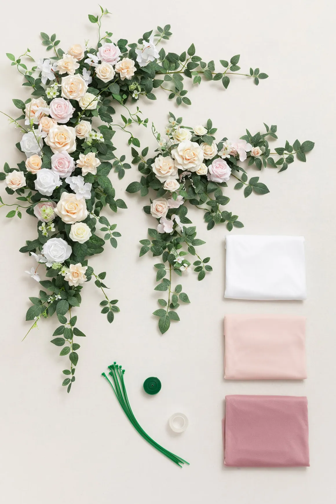 Flower Arch Decor with Drapes in Blush & Cream | Clearance