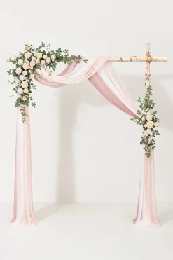 Flower Arch Decor with Drapes in Blush & Cream | Clearance