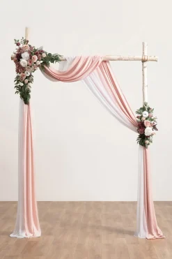 Flower Arch Decor with Drapes in Dusty Rose & Mauve