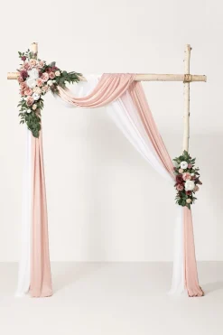 Flower Arch Decor with Drapes in Dusty Rose & Mauve