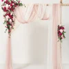 Flower Arch Decor with Drapes in Blush & Cream & Magenta