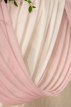 Flower Arch Decor with Drapes in Blush & Cream & Magenta