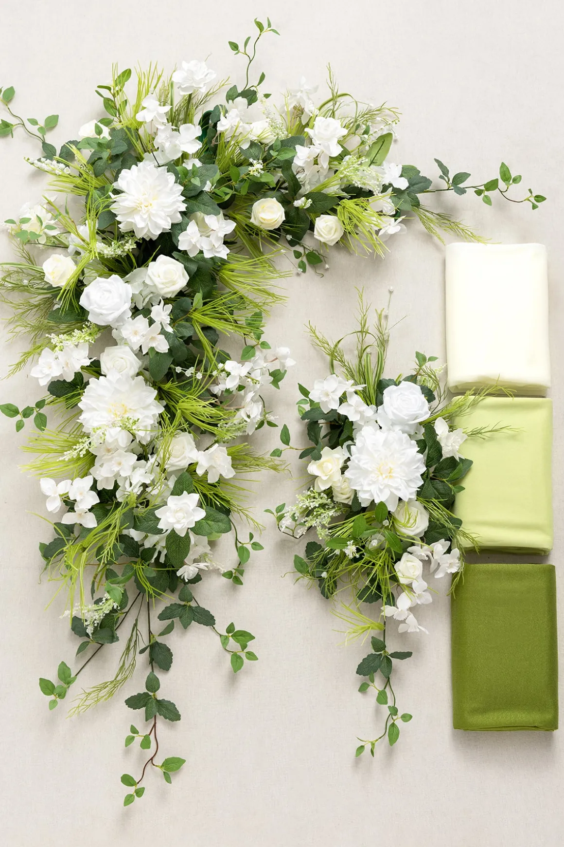 Flower Arch Decor with Drapes in May Lily & Olive | Clearance