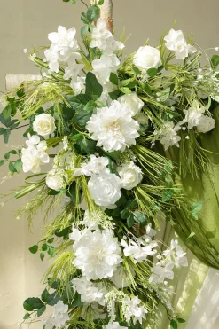 Flower Arch Decor with Drapes in May Lily & Olive | Clearance