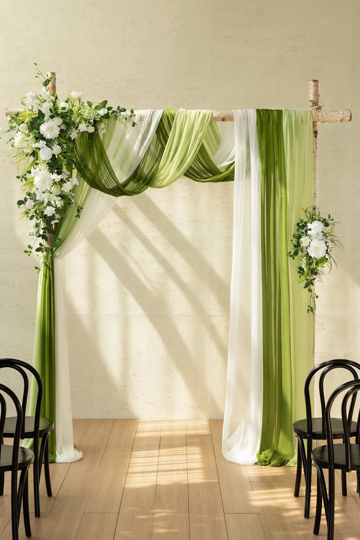 Flower Arch Decor with Drapes in May Lily & Olive | Clearance