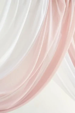 Flower Arch Decor with Drapes in Dusty Rose & Cream ( for 5 x 6ft )