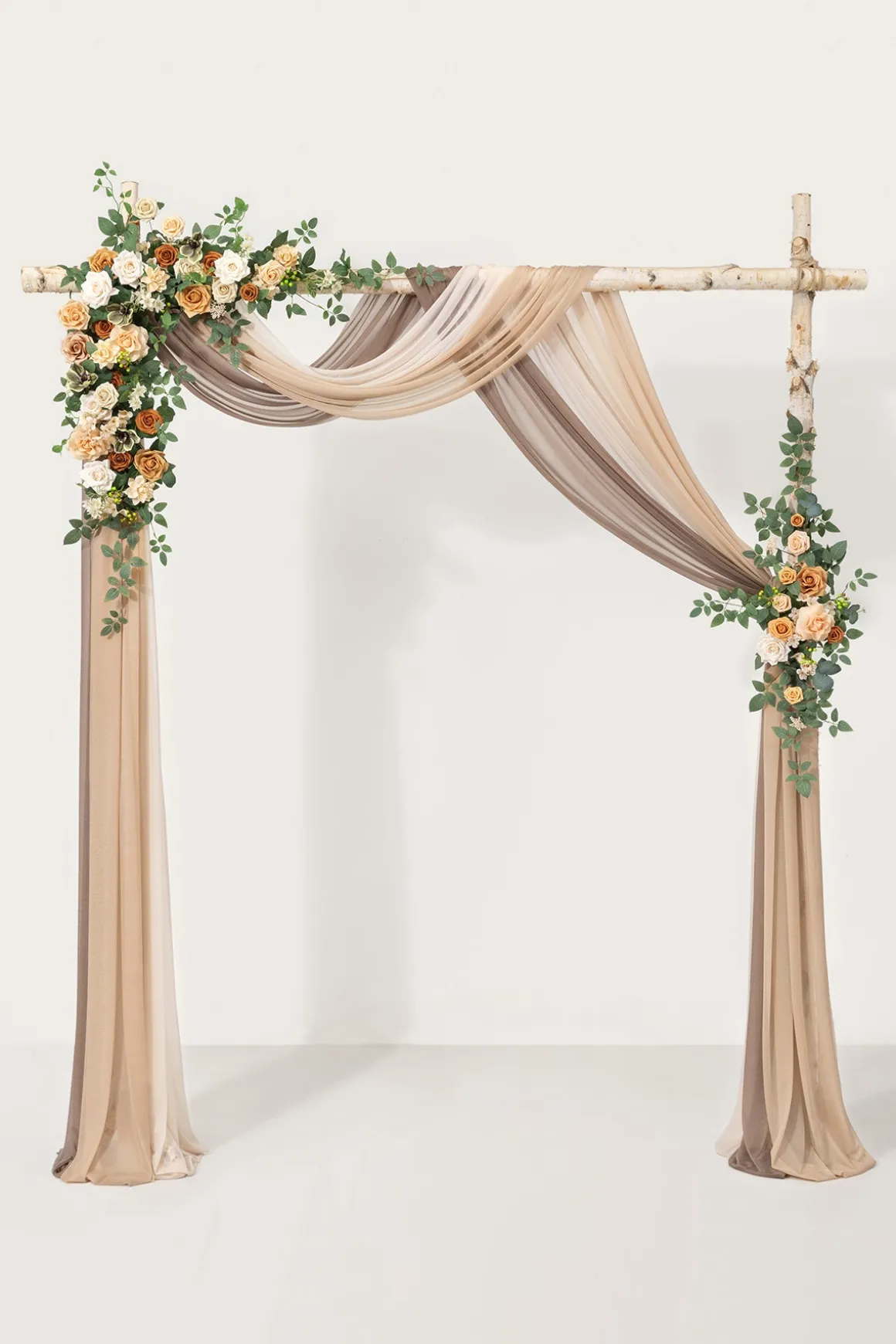 Flower Arch Decor with Drapes in Apricot & Soft Peach | Clearance