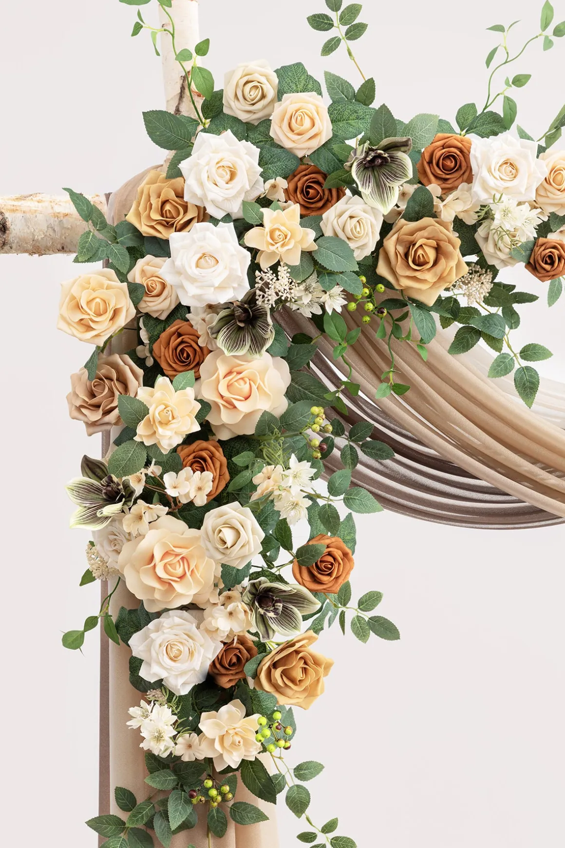 Flower Arch Decor with Drapes in Apricot & Soft Peach | Clearance