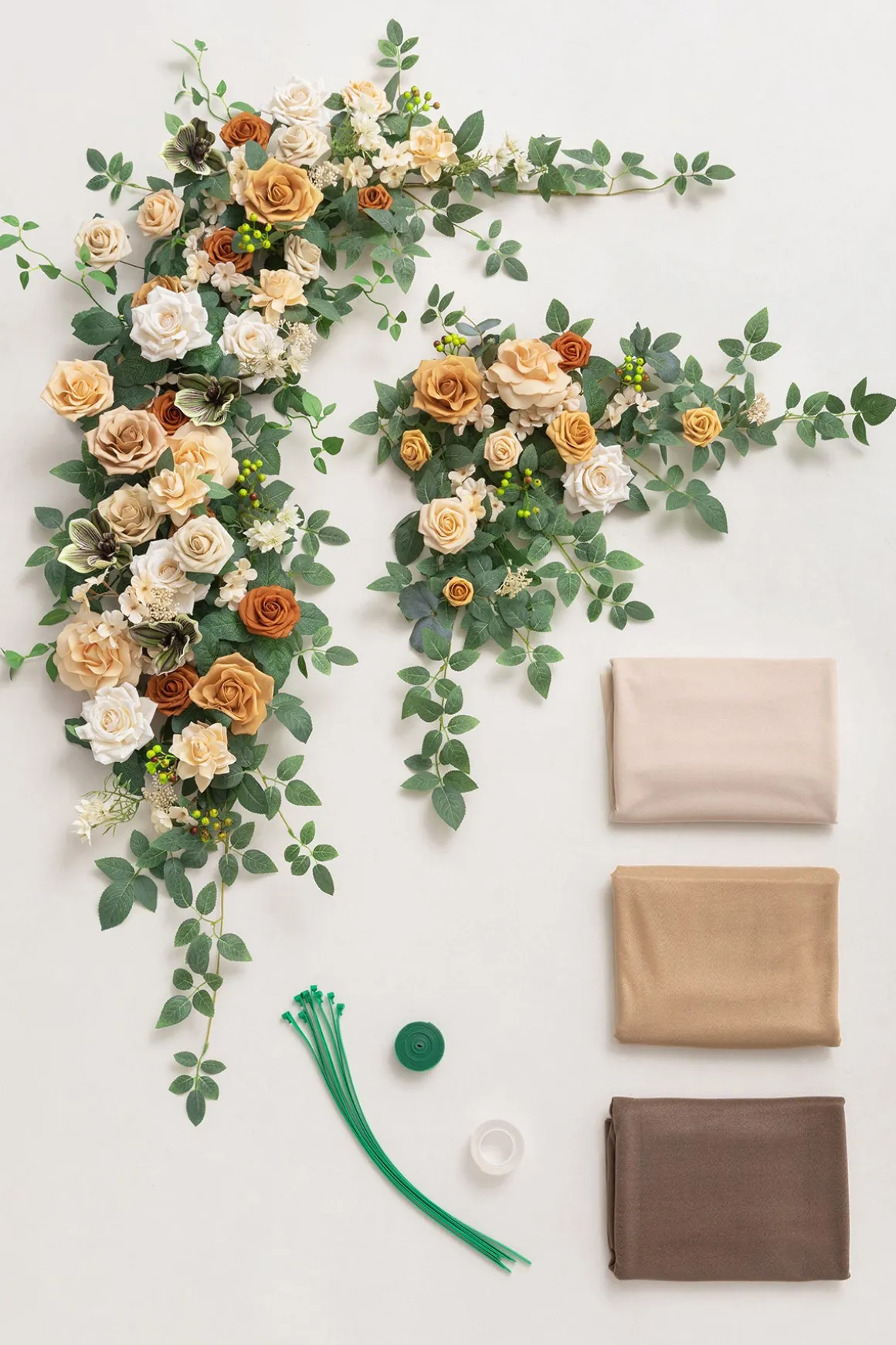 Flower Arch Decor with Drapes in Apricot & Soft Peach | Clearance