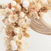 Flower Arch Decor with Drapes in Tawny Beige & Sand Beige | Clearance