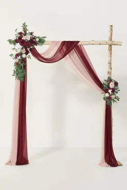 Flower Arch Decor with Drapes in Set of 4 (for 5 x 6ft Small Arch)
