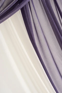 Flower Arch Decor with Drapes in Lilac & Gold (Set of 4)