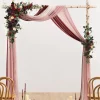 Flower Arch Decor with Drapes in Black Baccara & Burgundy | Clearance