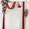 Flower Arch Decor with Drapes in Romantic Marsala (Set of 5) | Clearance