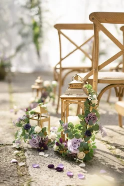 1.8 Flower Garlands in Lilac & Gold