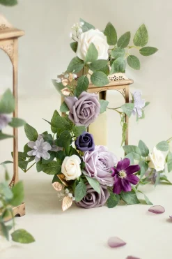 1.8 Flower Garlands in Lilac & Gold