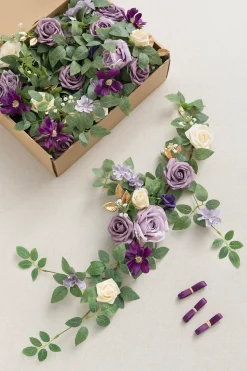 1.8 Flower Garlands in Lilac & Gold
