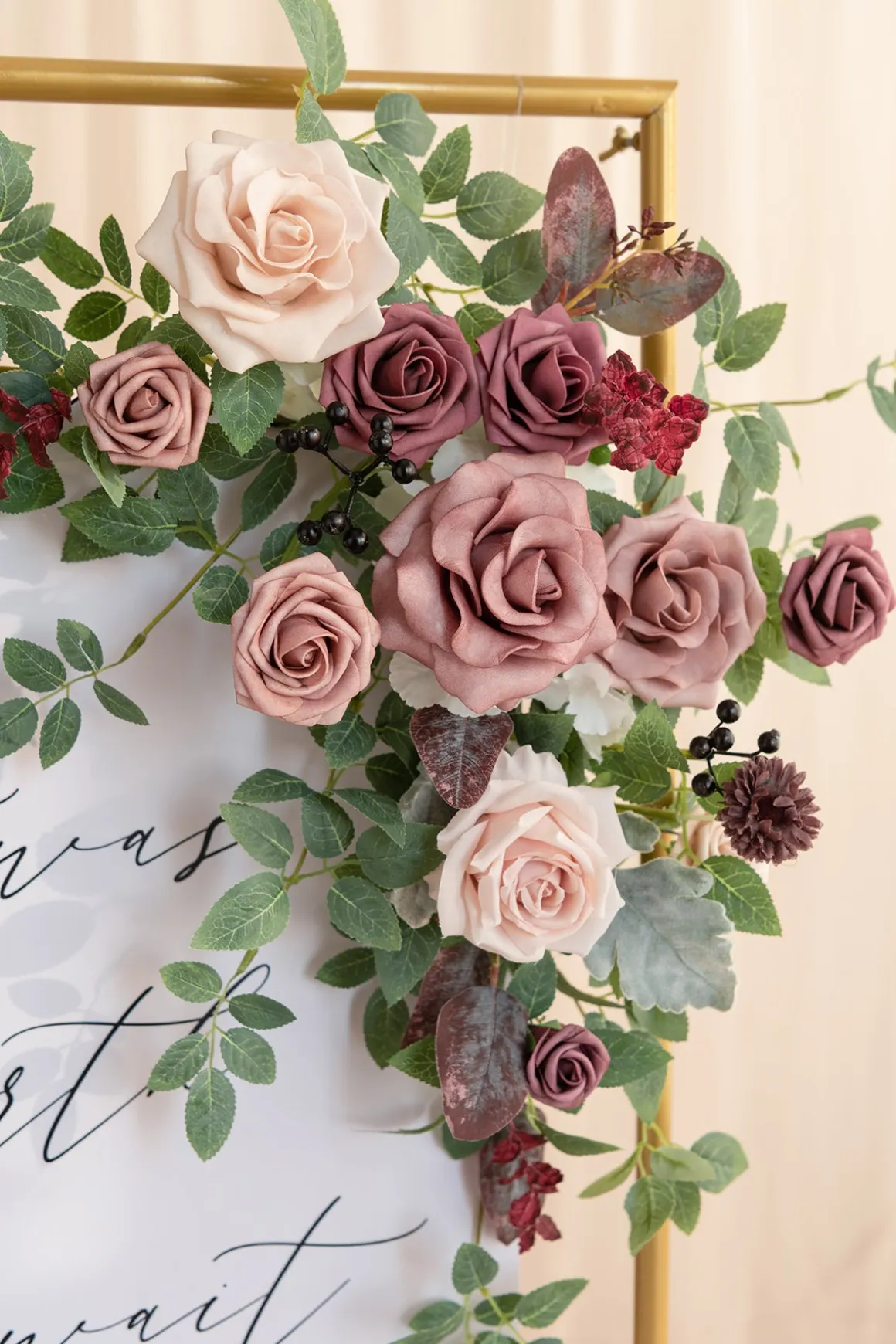 Flower Sign Decor in Dusty Rose & Mauve