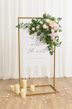 Flower Sign Decor in Powder Pink & Cream