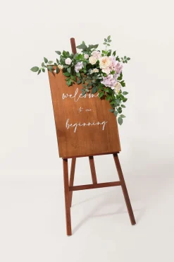 Flower Sign Decor in Powder Pink & Cream