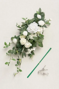 Flower Sign Decor in White & Sage
