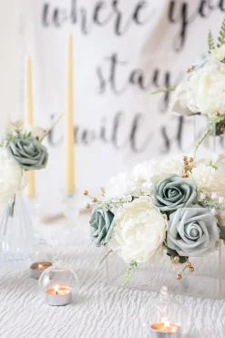 4" Foam Blooming Peony with Stem - Ivory(16pcs)