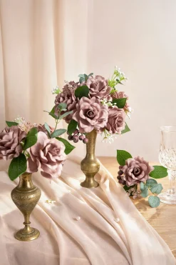 2.7" Foam Gardenia with Stem - Dusty Rose (25pcs)
