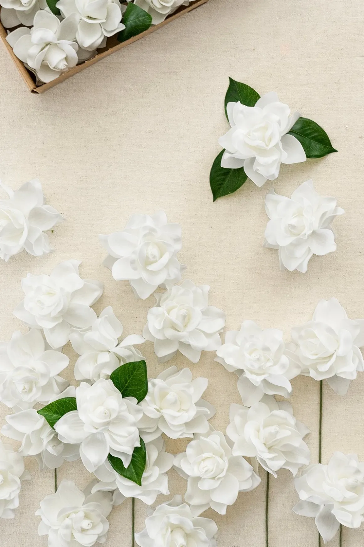 2.7" Foam Gardenia with Stem in White | Clearance