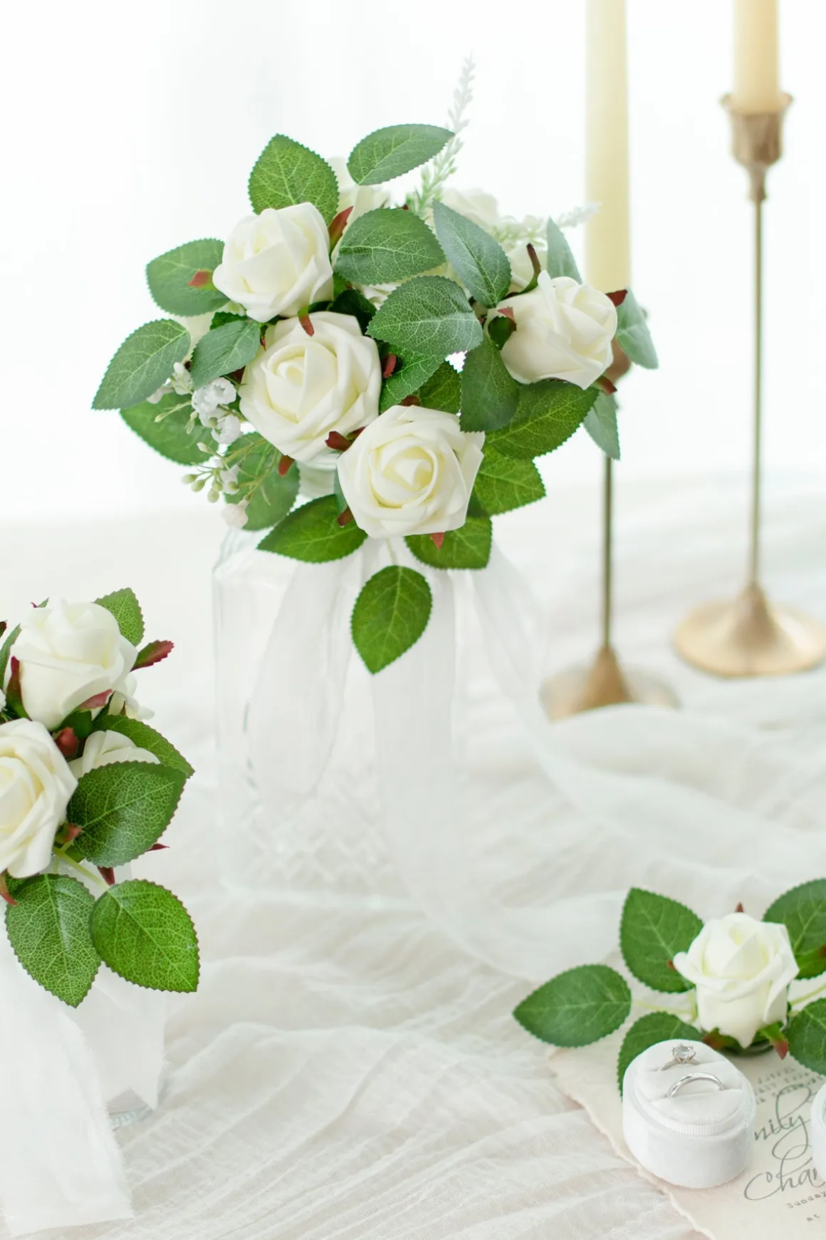 1.5"-2" Foam Rosebud & Petite Rose with Stem