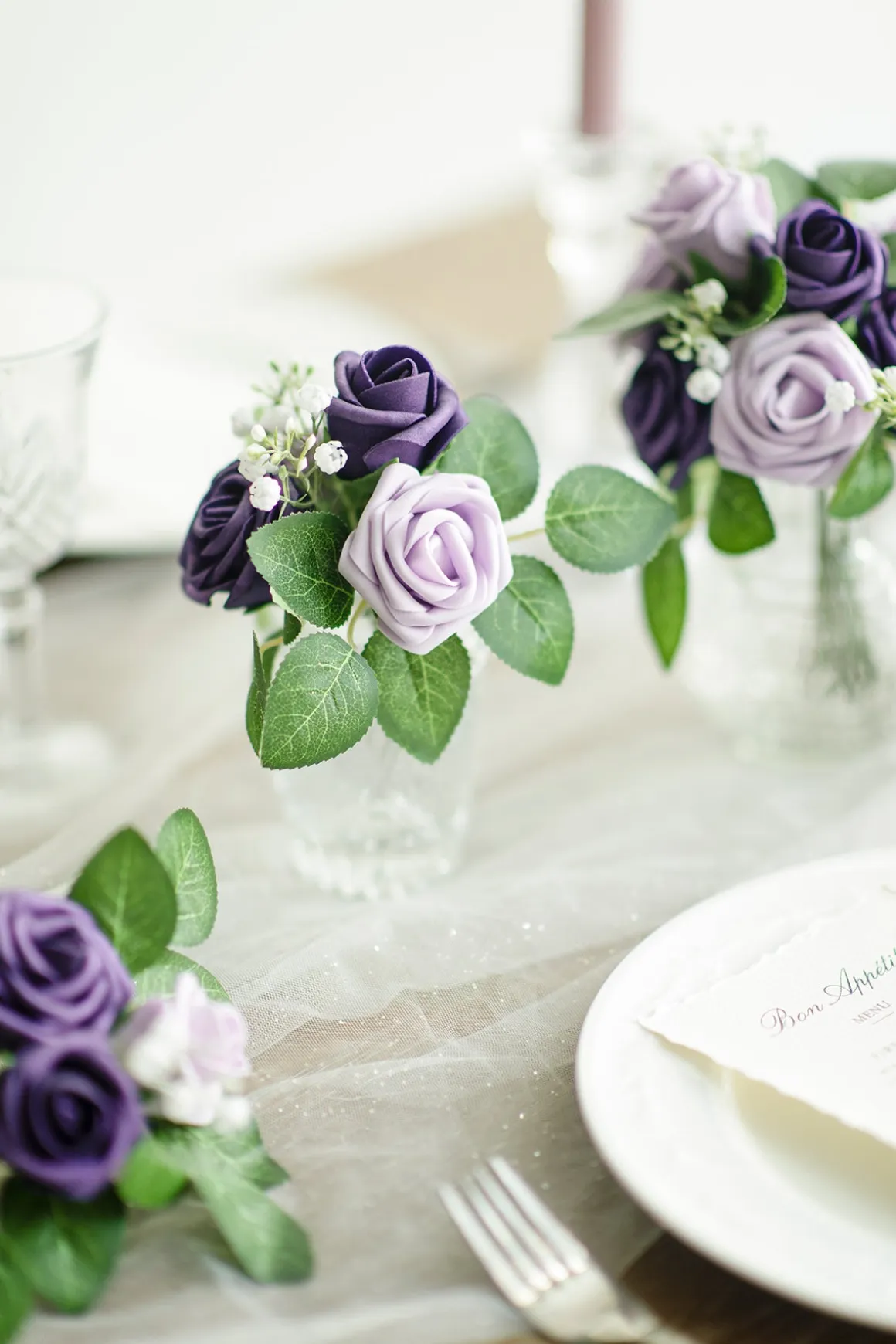 1.5"-2" Foam Rosebud & Petite Rose with Stem