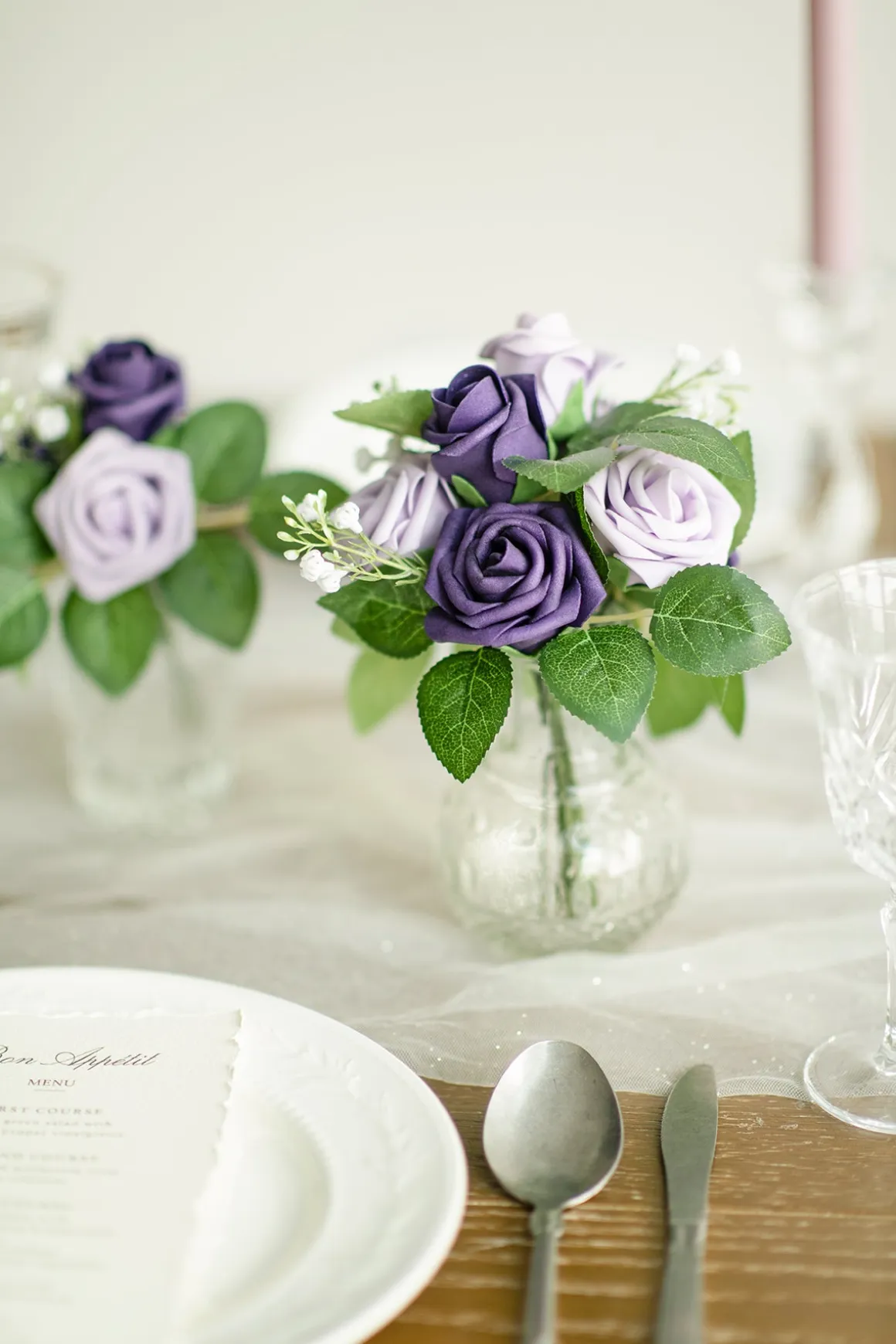 1.5"-2" Foam Rosebud & Petite Rose with Stem