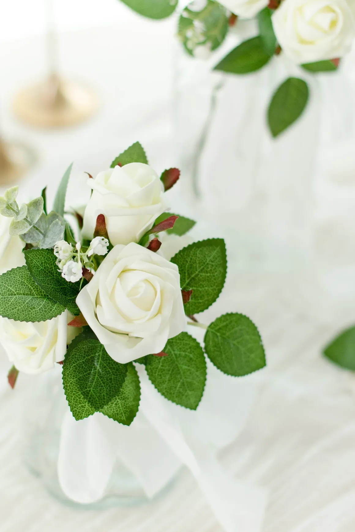 1.5"-2" Foam Rosebud & Petite Rose with Stem